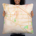 Person holding 22x22 Custom Cathedral City California Map Throw Pillow in Watercolor