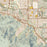 Cathedral City California Map Print in Woodblock Style Zoomed In Close Up Showing Details