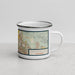 Right View Custom Cathedral City California Map Enamel Mug in Woodblock