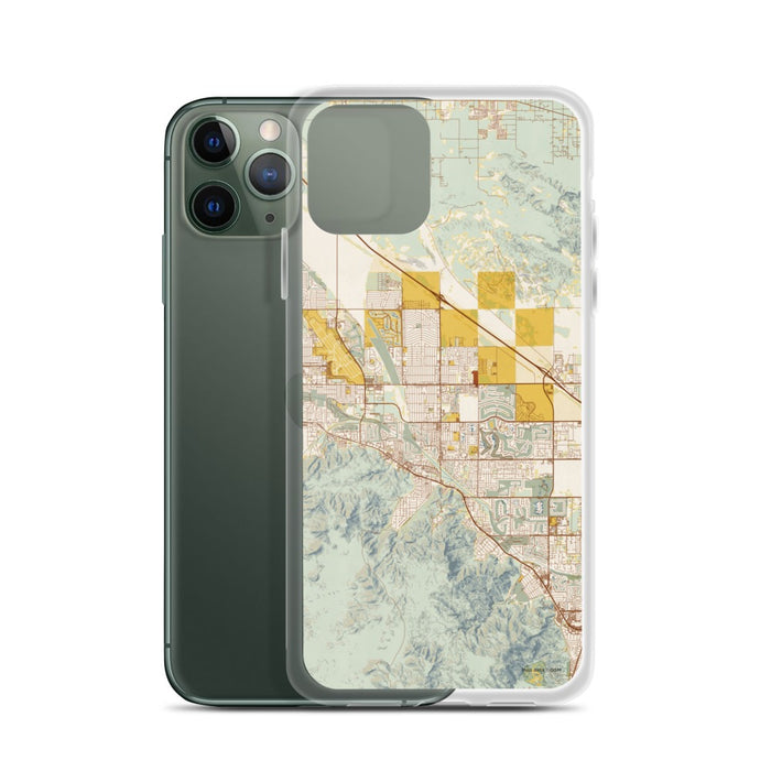 Custom Cathedral City California Map Phone Case in Woodblock