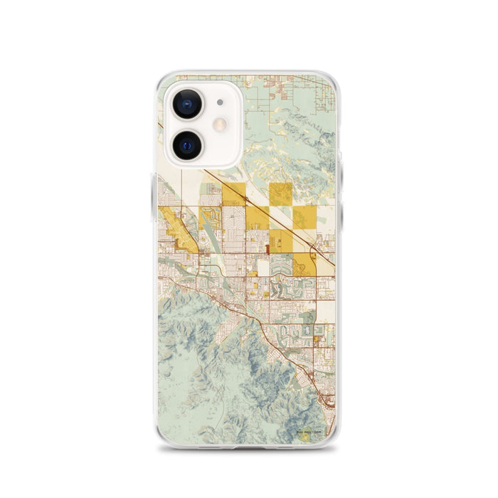 Custom iPhone 12 Cathedral City California Map Phone Case in Woodblock