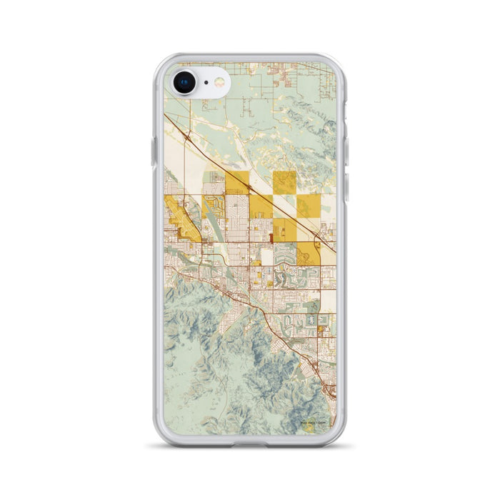 Custom iPhone SE Cathedral City California Map Phone Case in Woodblock