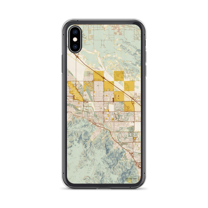 Custom iPhone XS Max Cathedral City California Map Phone Case in Woodblock