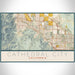 Cathedral City California Map Print Landscape Orientation in Woodblock Style With Shaded Background