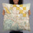 Person holding 22x22 Custom Cathedral City California Map Throw Pillow in Woodblock