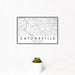 12x18 Catonsville Maryland Map Print Landscape Orientation in Classic Style With Small Cactus Plant in White Planter