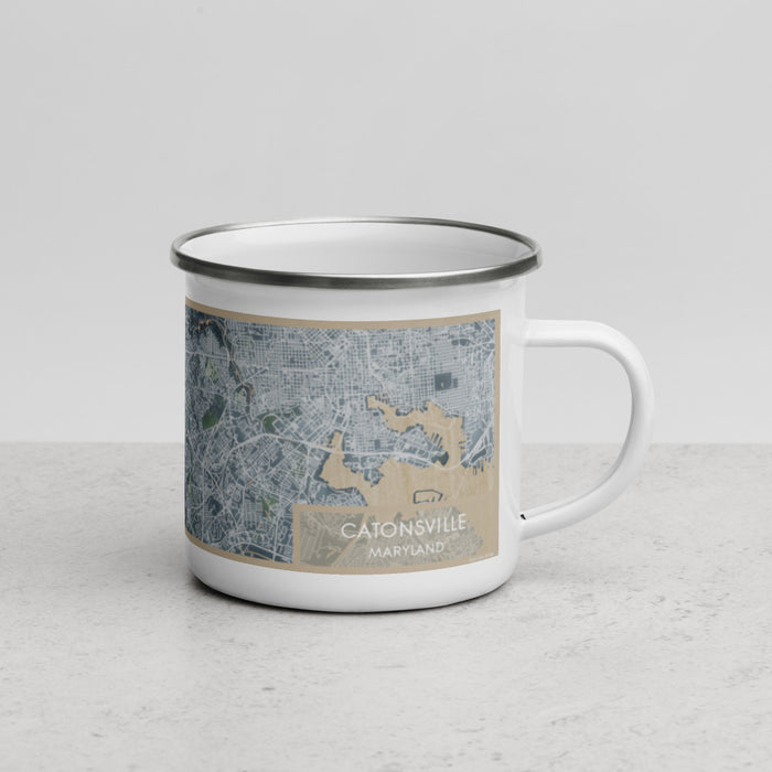 Right View Custom Catonsville Maryland Map Enamel Mug in Afternoon