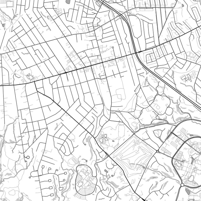 Catonsville Maryland Map Print in Classic Style Zoomed In Close Up Showing Details