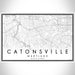 Catonsville Maryland Map Print Landscape Orientation in Classic Style With Shaded Background