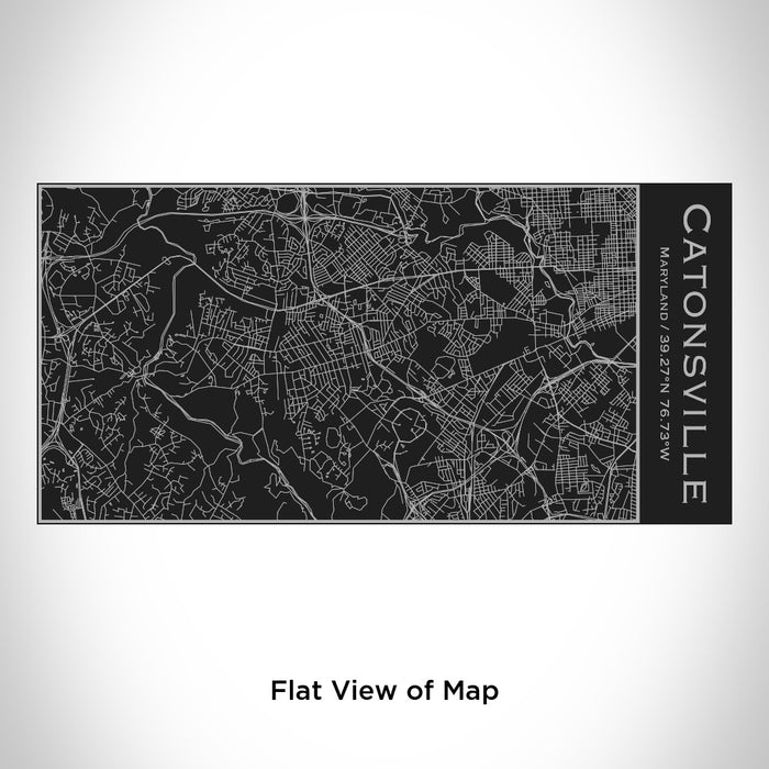 Rendered View of Catonsville Maryland Map Engraving on 17oz Stainless Steel Insulated Cola Bottle in Black