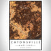 Catonsville Maryland Map Print Portrait Orientation in Ember Style With Shaded Background