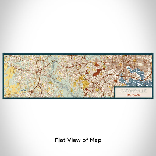 Flat View of Map Custom Catonsville Maryland Map Enamel Mug in Woodblock