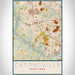 Catonsville Maryland Map Print Portrait Orientation in Woodblock Style With Shaded Background