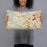 Person holding 20x12 Custom Catonsville Maryland Map Throw Pillow in Woodblock