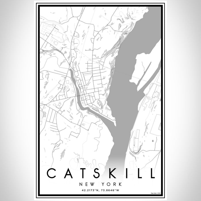 Catskill New York Map Print Portrait Orientation in Classic Style With Shaded Background