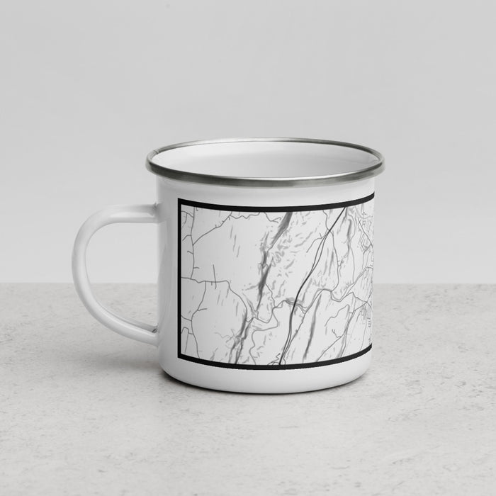 Left View Custom Catskill New York Map Enamel Mug in Classic