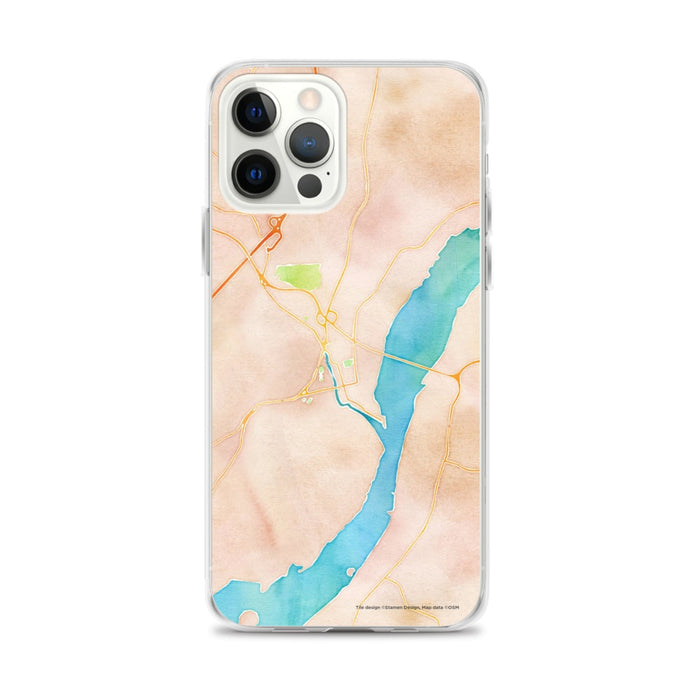 Custom Catskill New York Map iPhone 12 Pro Max Phone Case in Watercolor