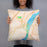 Person holding 18x18 Custom Catskill New York Map Throw Pillow in Watercolor
