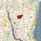 Catskill New York Map Print in Woodblock Style Zoomed In Close Up Showing Details
