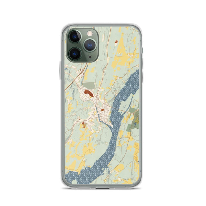 Custom Catskill New York Map Phone Case in Woodblock