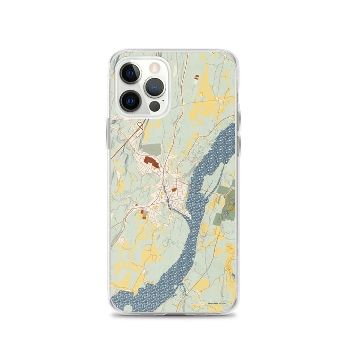 Custom Catskill New York Map iPhone 12 Pro Phone Case in Woodblock
