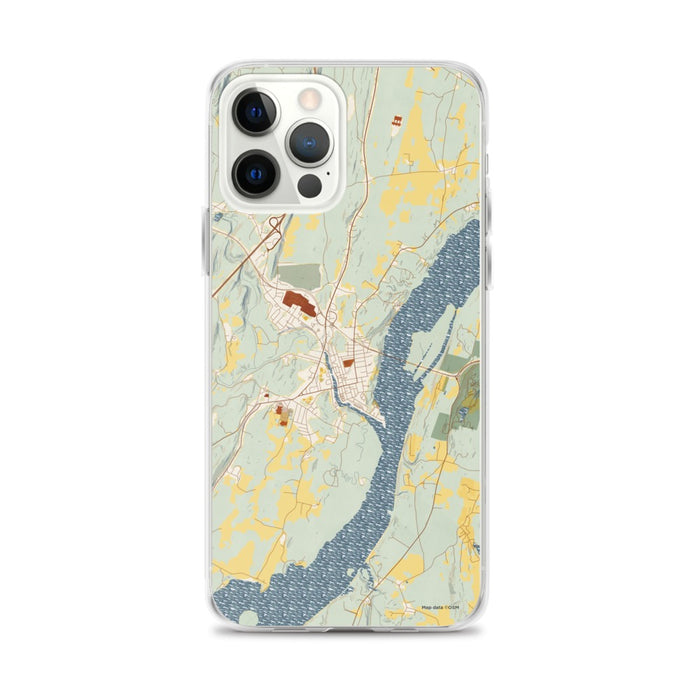 Custom Catskill New York Map iPhone 12 Pro Max Phone Case in Woodblock