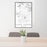 24x36 Cave Creek Arizona Map Print Portrait Orientation in Classic Style Behind 2 Chairs Table and Potted Plant