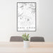 24x36 Cave Creek Arizona Map Print Portrait Orientation in Classic Style Behind 2 Chairs Table and Potted Plant
