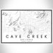 Cave Creek Arizona Map Print Landscape Orientation in Classic Style With Shaded Background