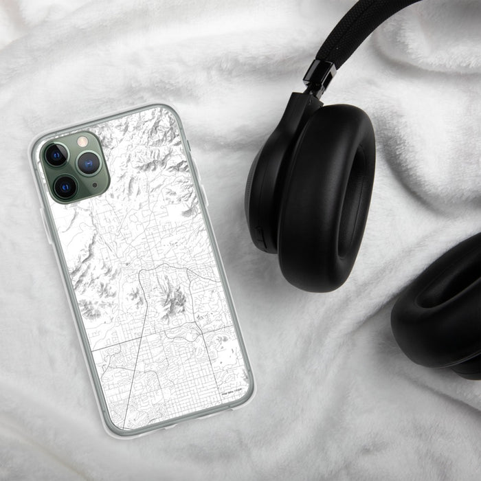 Custom Cave Creek Arizona Map Phone Case in Classic on Table with Black Headphones