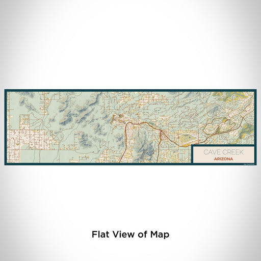 Flat View of Map Custom Cave Creek Arizona Map Enamel Mug in Woodblock