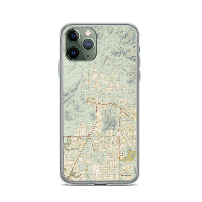 Custom iPhone 11 Pro Cave Creek Arizona Map Phone Case in Woodblock