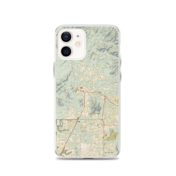 Custom iPhone 12 Cave Creek Arizona Map Phone Case in Woodblock