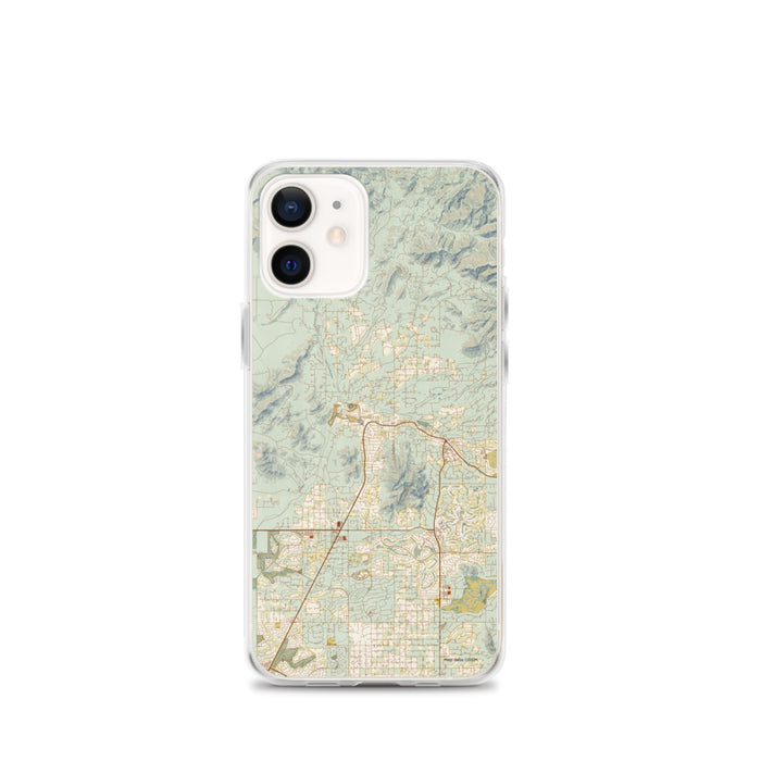 Custom iPhone 12 mini Cave Creek Arizona Map Phone Case in Woodblock