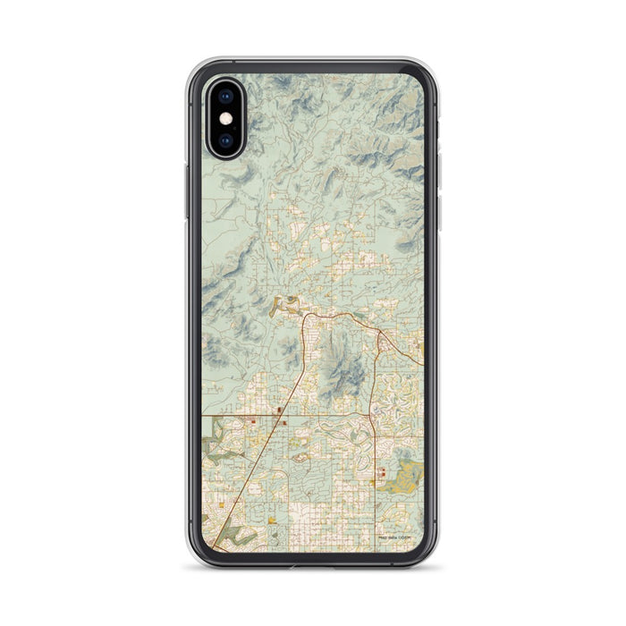 Custom iPhone XS Max Cave Creek Arizona Map Phone Case in Woodblock