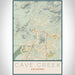 Cave Creek Arizona Map Print Portrait Orientation in Woodblock Style With Shaded Background