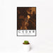 12x18 Cedar Michigan Map Print Portrait Orientation in Ember Style With Small Cactus Plant in White Planter