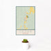 12x18 Cedar Michigan Map Print Portrait Orientation in Woodblock Style With Small Cactus Plant in White Planter