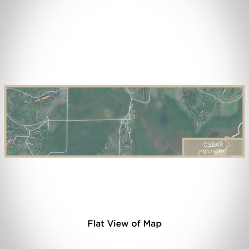 Flat View of Map Custom Cedar Michigan Map Enamel Mug in Afternoon