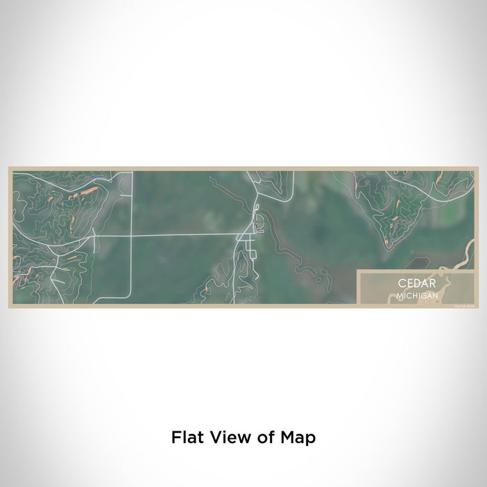 Flat View of Map Custom Cedar Michigan Map Enamel Mug in Afternoon