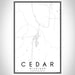Cedar Michigan Map Print Portrait Orientation in Classic Style With Shaded Background