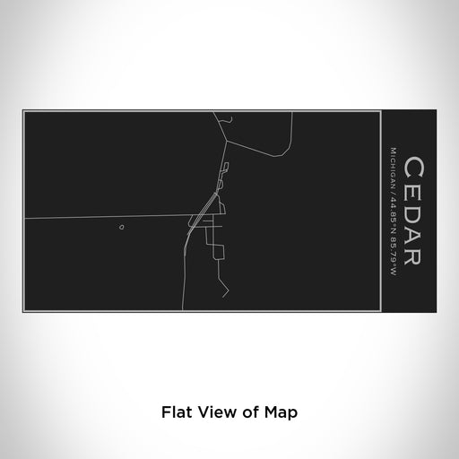 Rendered View of Cedar Michigan Map Engraving on 17oz Stainless Steel Insulated Cola Bottle in Black