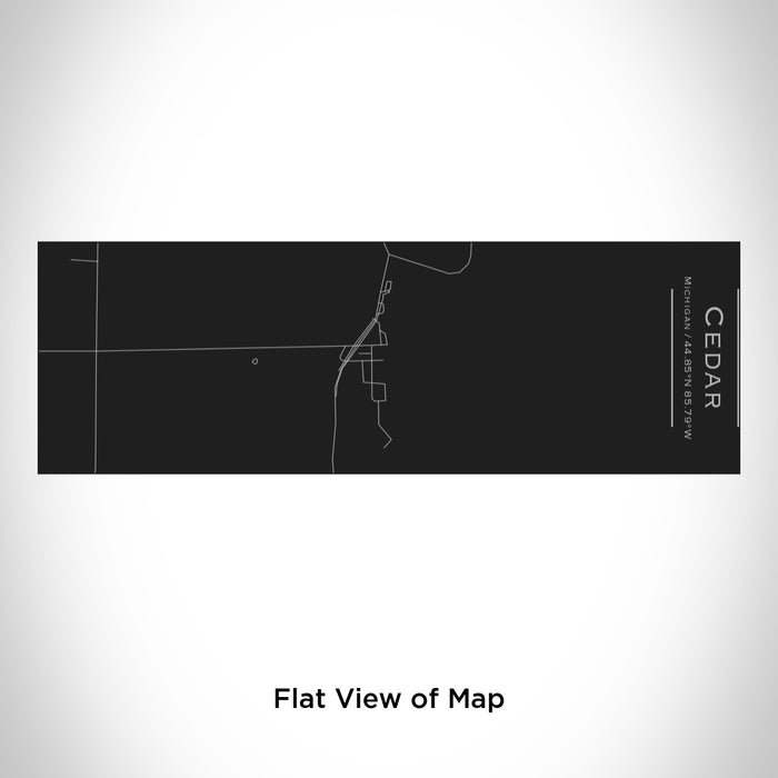 Rendered View of Cedar Michigan Map Engraving on 10oz Stainless Steel Insulated Cup with Sliding Lid in Black
