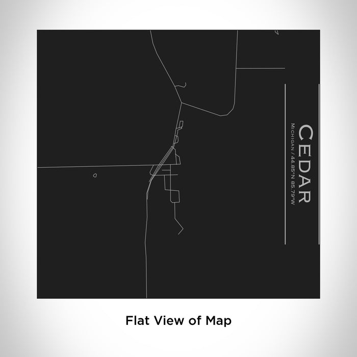 Rendered View of Cedar Michigan Map Engraving on 17oz Stainless Steel Insulated Tumbler in Black