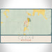 Cedar Michigan Map Print Landscape Orientation in Woodblock Style With Shaded Background