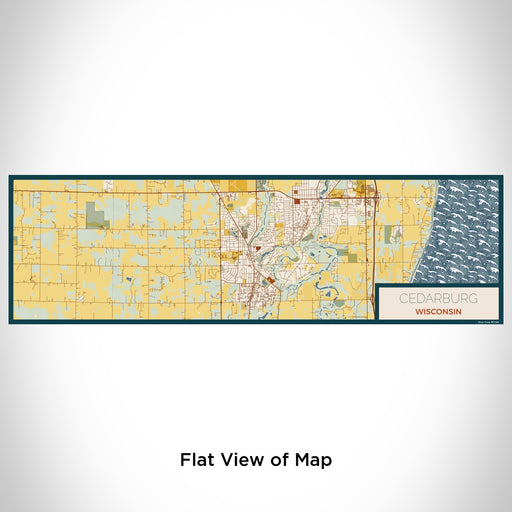 Flat View of Map Custom Cedarburg Wisconsin Map Enamel Mug in Woodblock