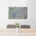24x36 Cedar City Utah Map Print Lanscape Orientation in Afternoon Style Behind 2 Chairs Table and Potted Plant