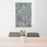 24x36 Cedar City Utah Map Print Portrait Orientation in Afternoon Style Behind 2 Chairs Table and Potted Plant