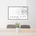 24x36 Cedar City Utah Map Print Lanscape Orientation in Classic Style Behind 2 Chairs Table and Potted Plant
