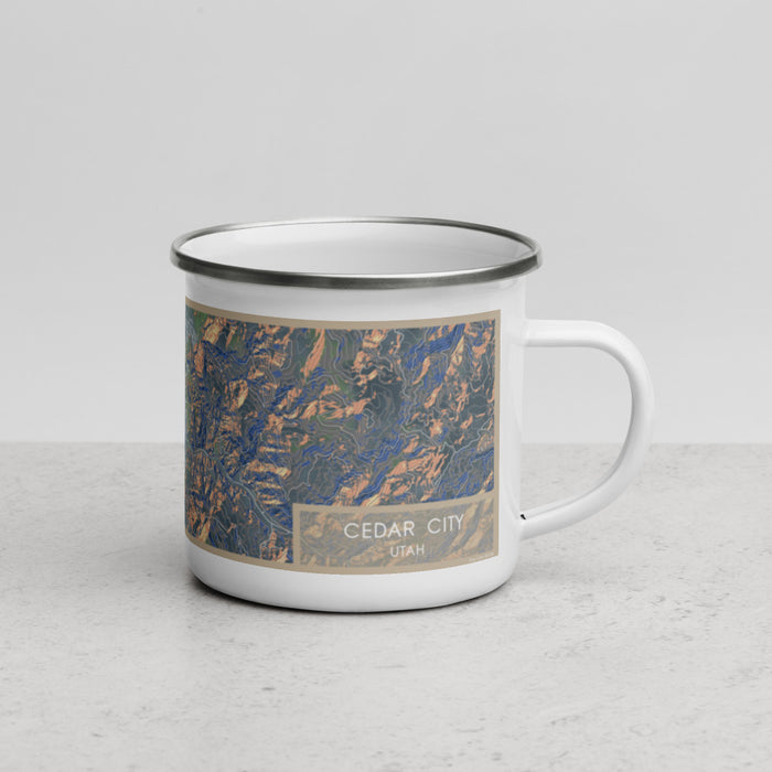 Right View Custom Cedar City Utah Map Enamel Mug in Afternoon